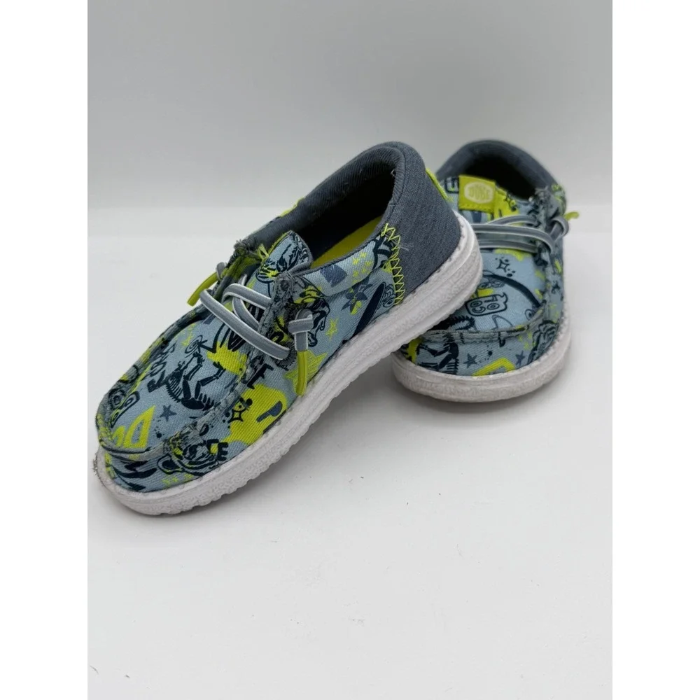 Hey Dude Wally Toddler Funk Graffiti Mix Shoes Sneakers Loafers Slip On Size C8